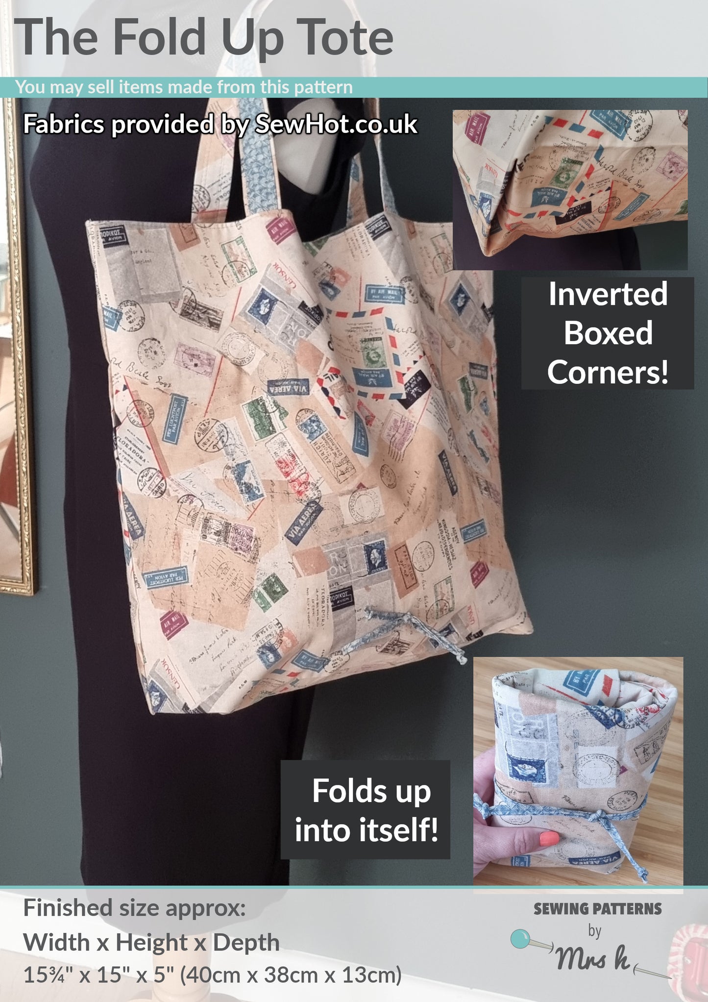 Fold Up Tote - Mini Market Makes PDF Sewing Pattern