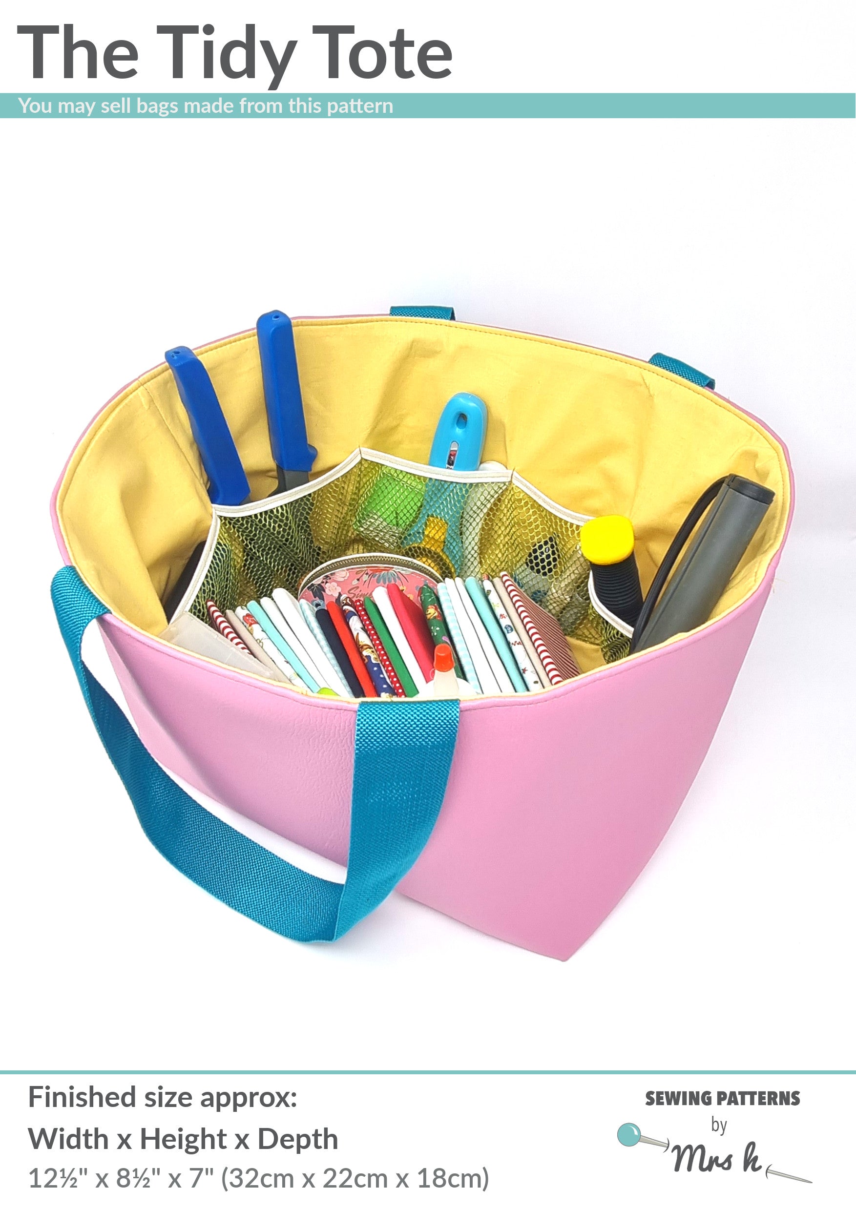 Tidy Tote PDF sewing pattern by The Make Space