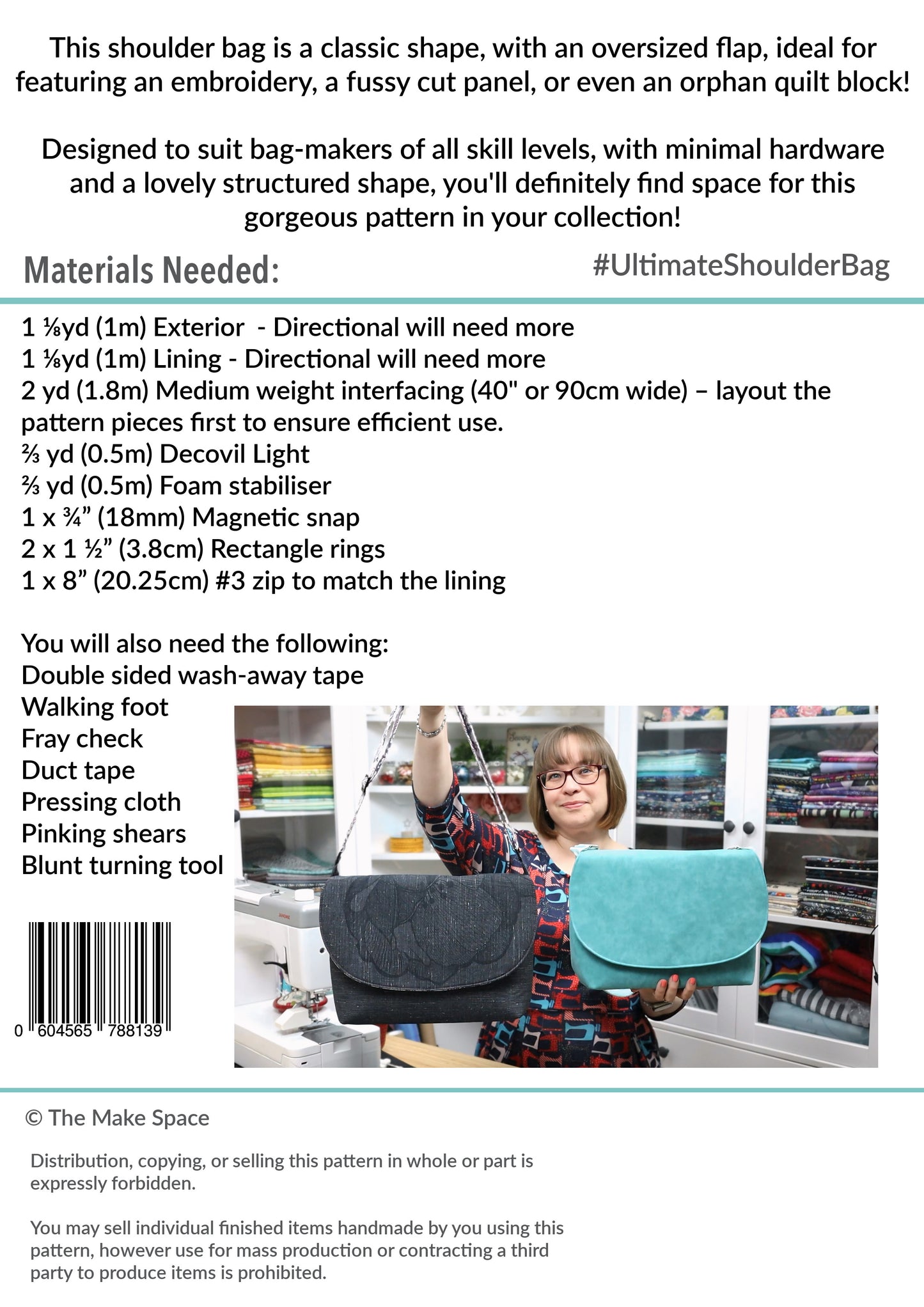 Ultimate Shoulder Bag Paper Sewing Pattern with video sew along