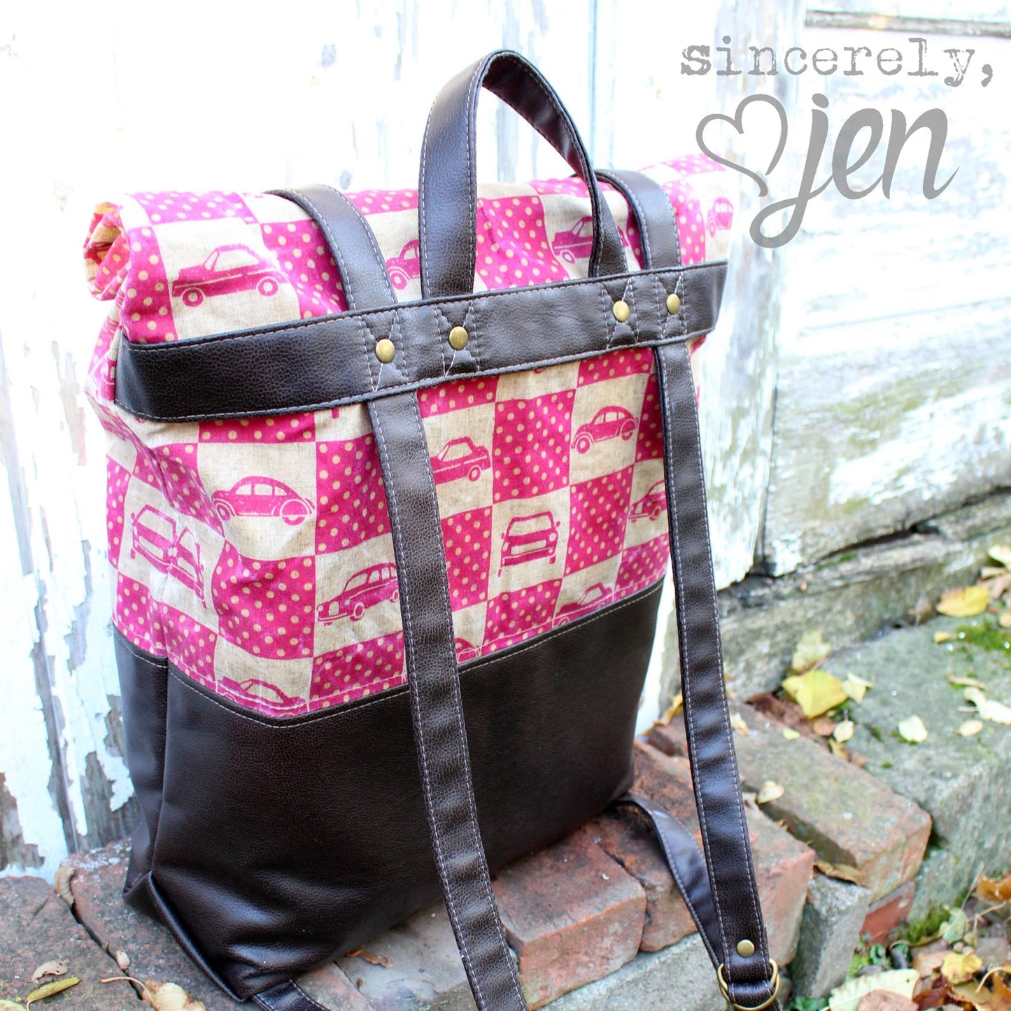 Atlas Rucksack sewing pattern made By Jennifer Greene - Sincerely Jen