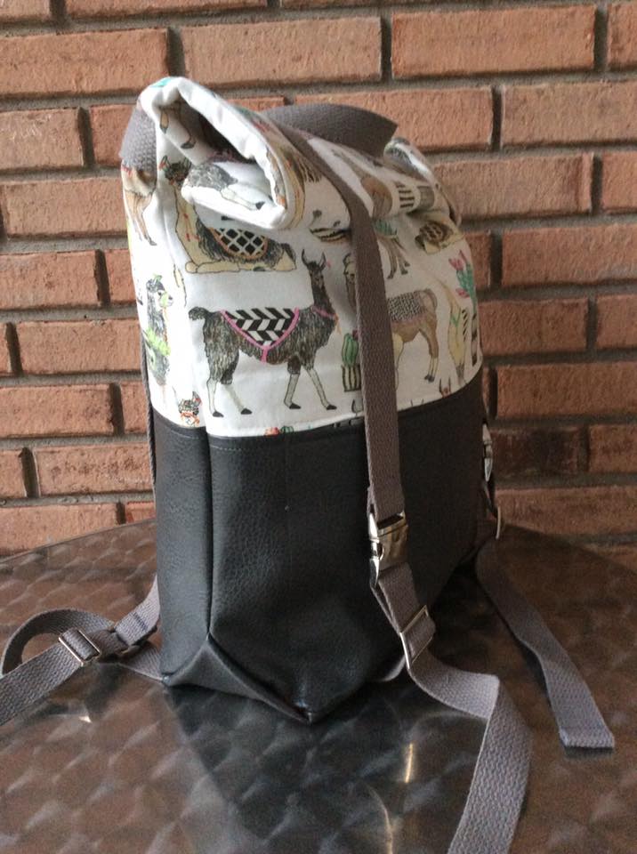Atlas Rucksack sewing pattern made By Sandra Butler Sawyer side view