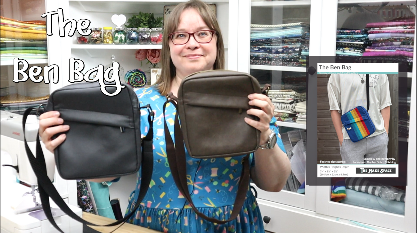 Ben Bag Sewing Pattern with video sew along