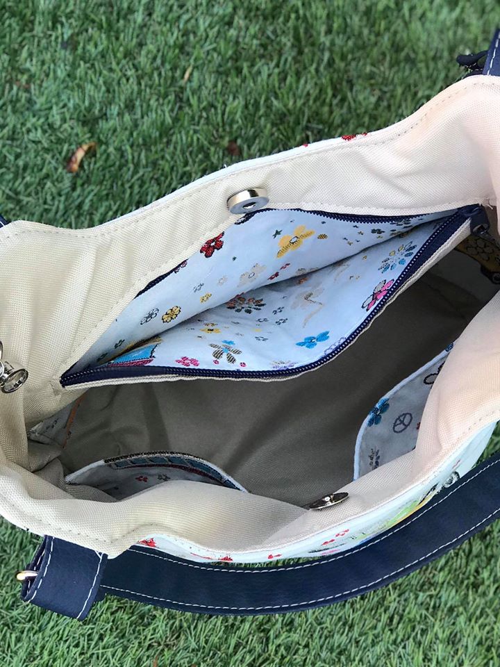 Bucket Tote PDF Sewing Pattern zip interior pocket