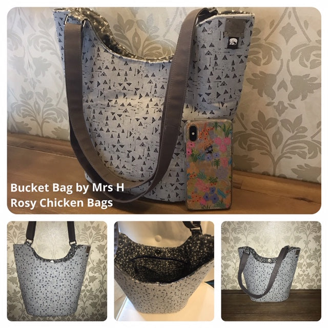 Bucket Tote PDF Sewing Pattern made by Rosy Chicken eggs