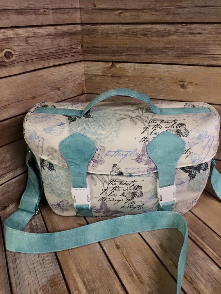 Camille Camera Bag Sewing Pattern  made by Cheryl Strain contrast strap and handle