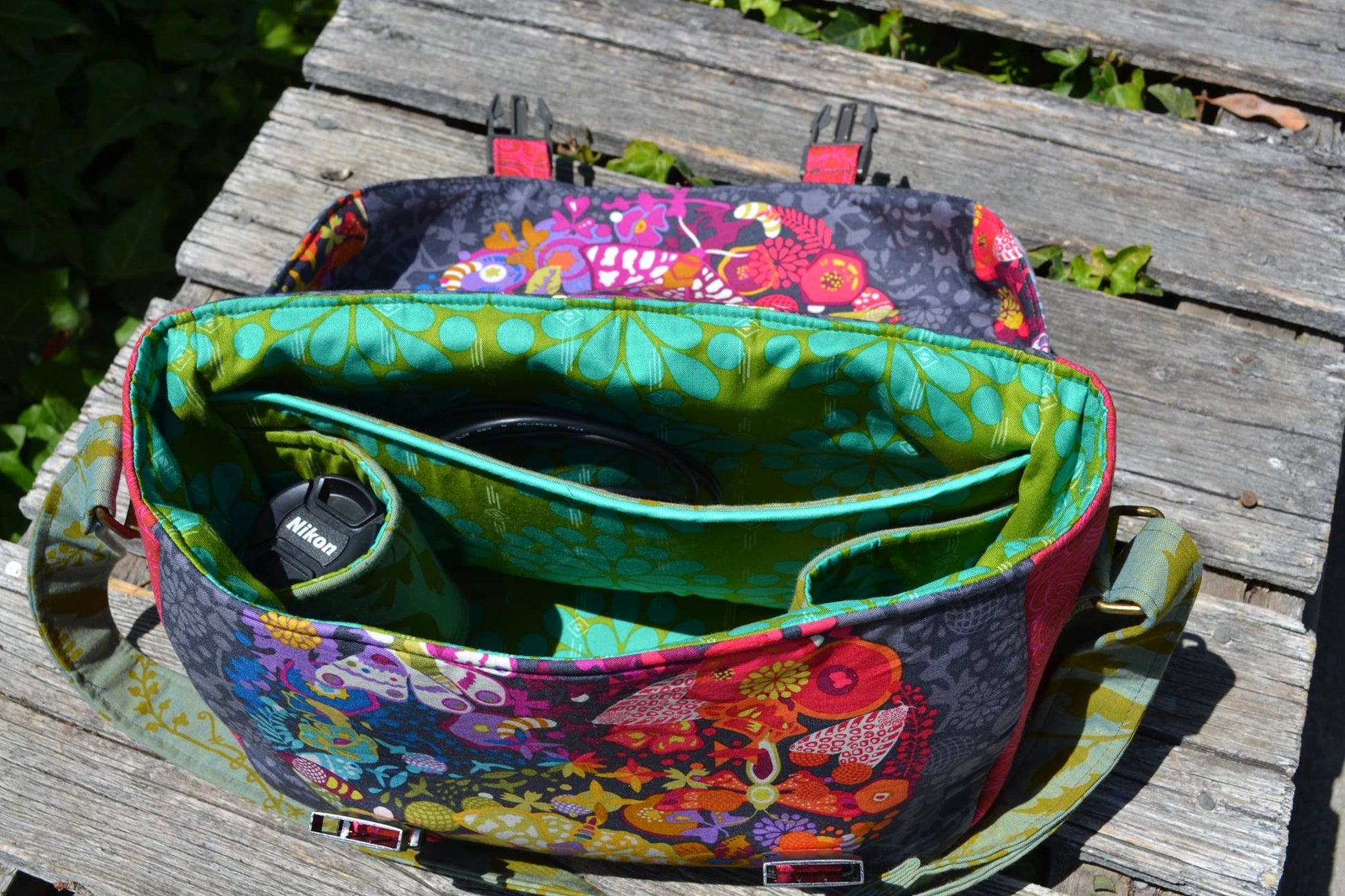 Camille Camera Bag Sewing Pattern  made by Crystal Chadwick interior view