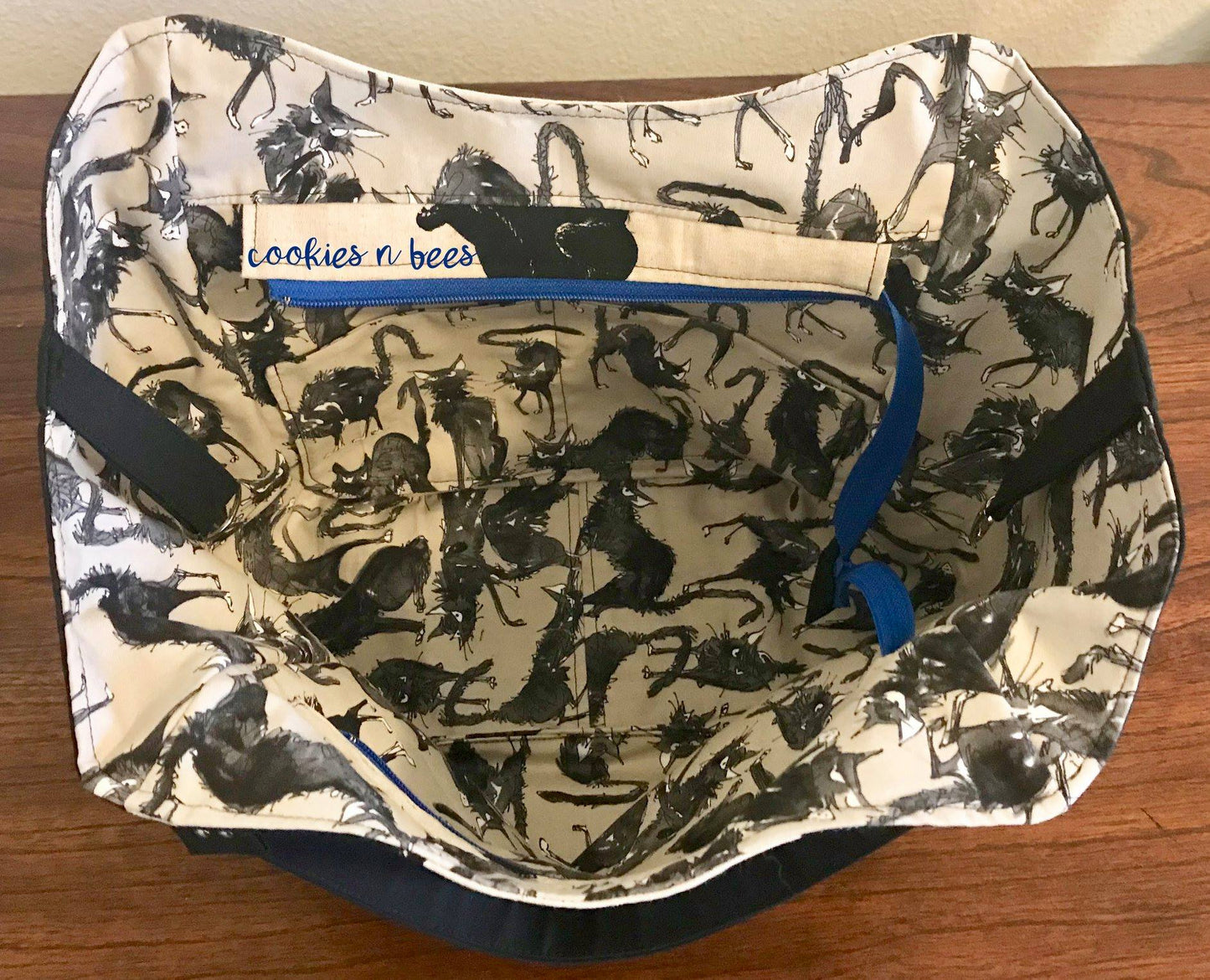 Celine Zip Top Tote Sewing Pattern made by Brianne Matlage interior view