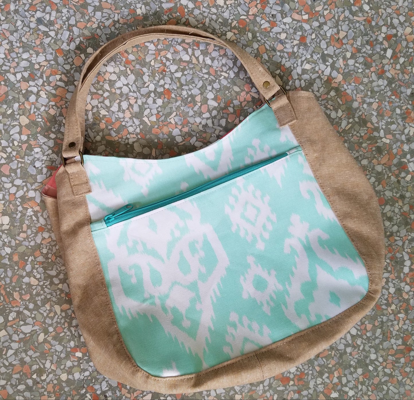 Celine Zip Top Tote Sewing Pattern made by Melissa Magruder zip view