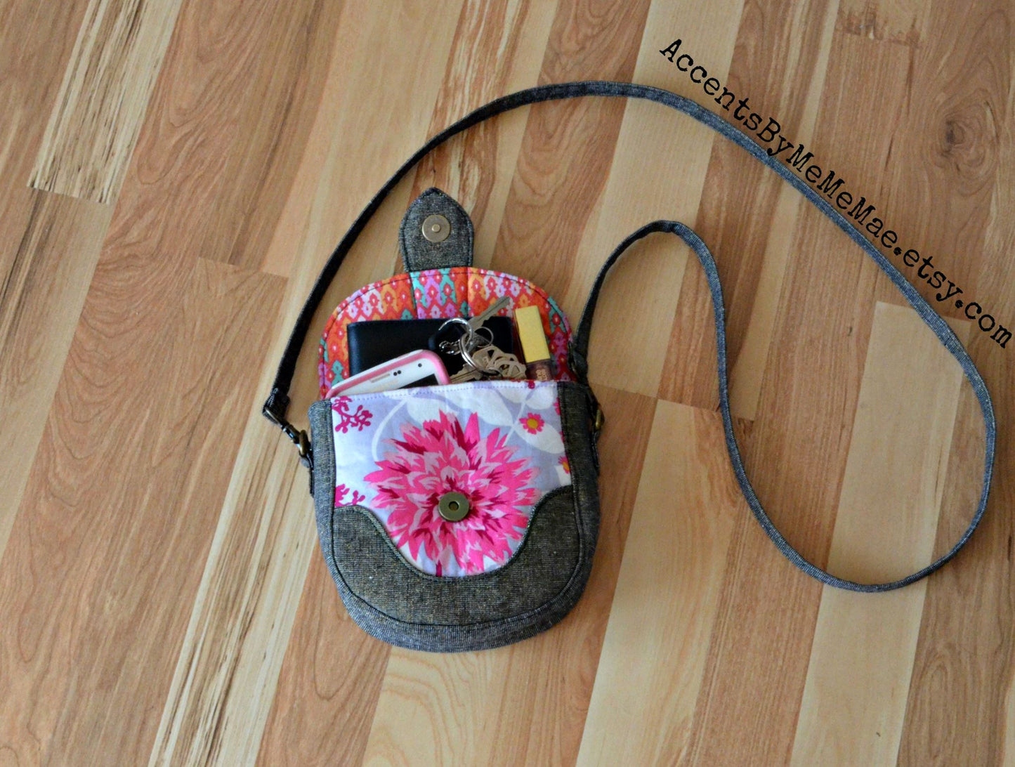 Dollie Mini Crossbody Sewing Pattern made by Justina McBride open view