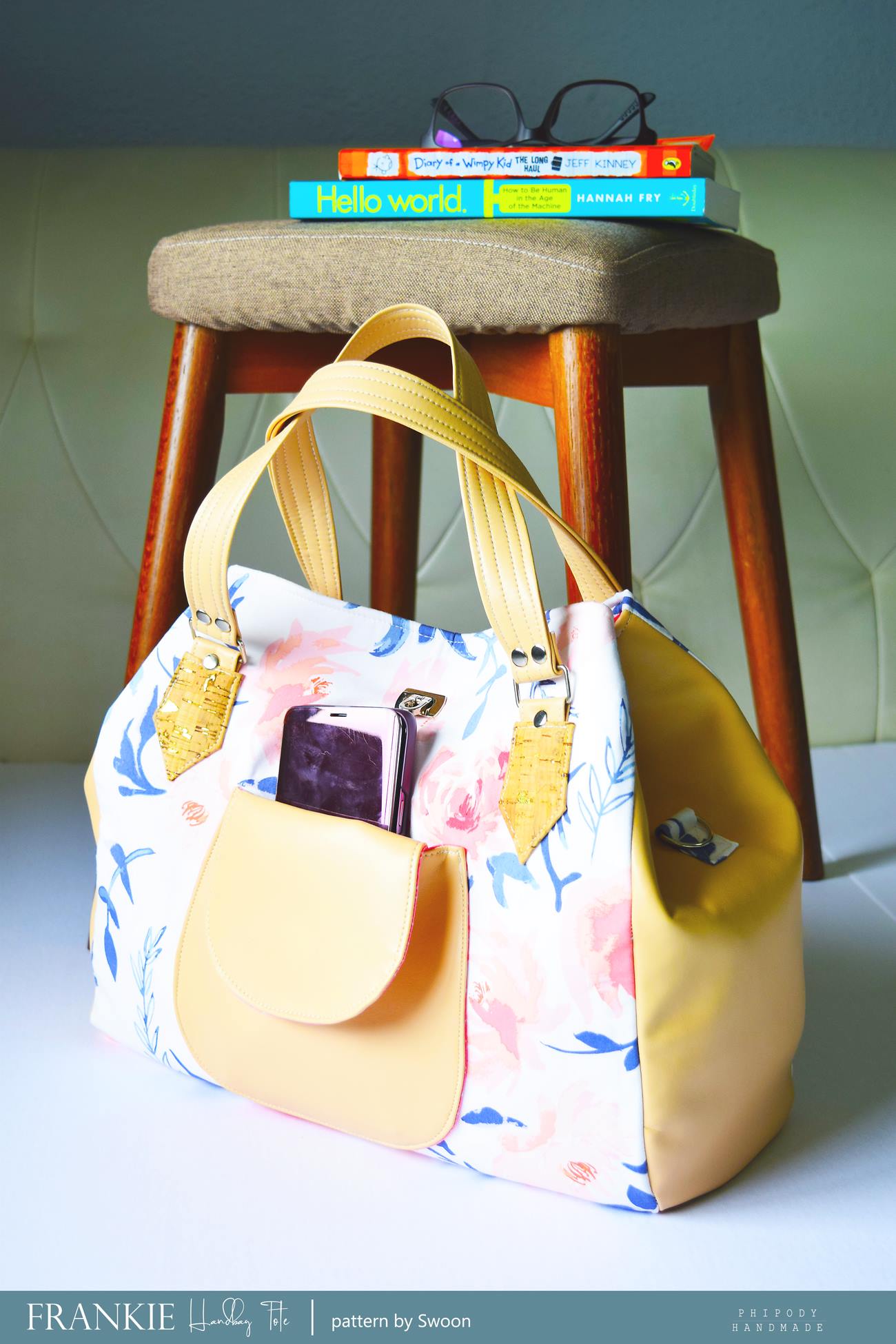 Frankie Handbag Tote sewing pattern made by Chera Phipody with accessories