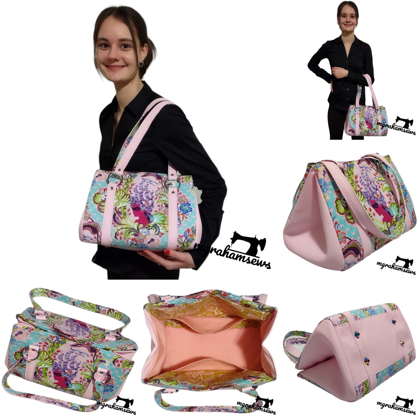 Happy Handbag PDF Sewing Pattern made by Michelle Graham all views