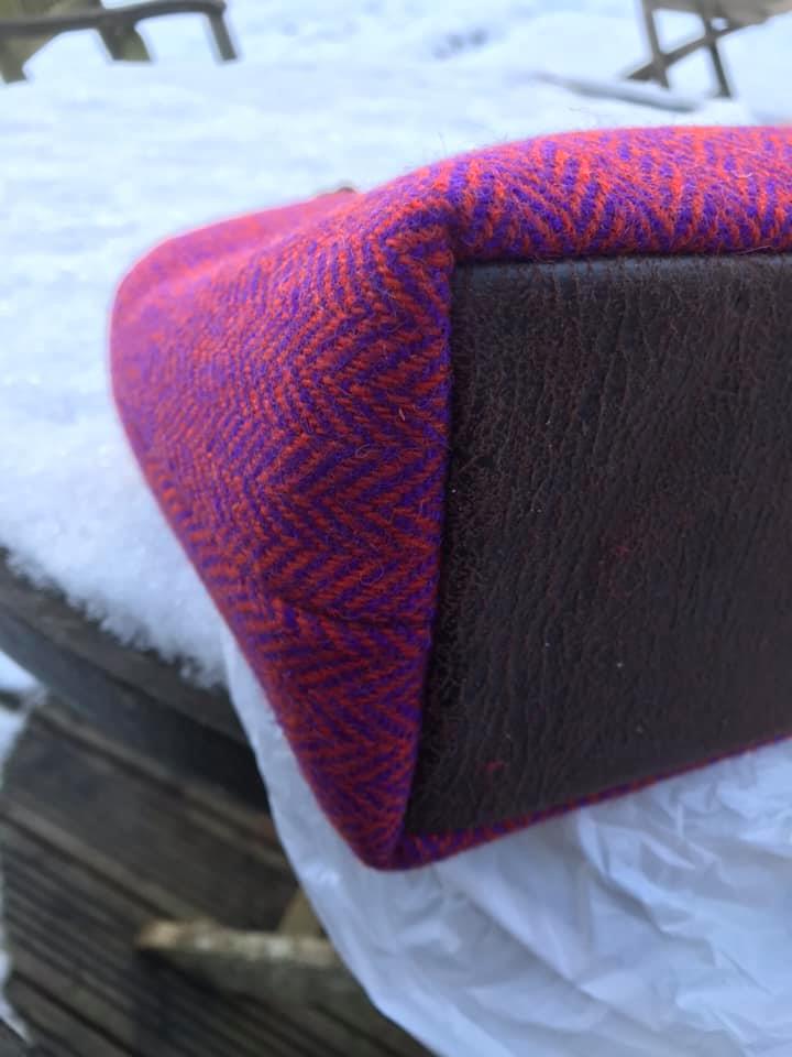 Hope Handbag PDF Sewing Pattern - made by Alice Ferguson Tweed fabric bottom view