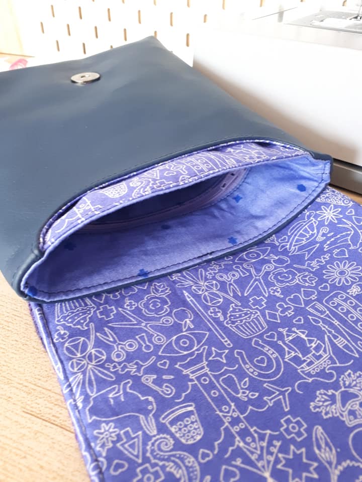 The Crossbody Bag PDF Sewing Pattern internal flap view