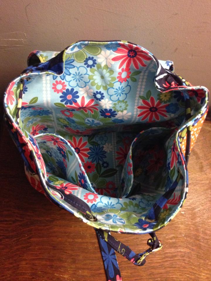 Lucy Backpack Sewing Pattern made by Heidi Boatman Meeks - interior view