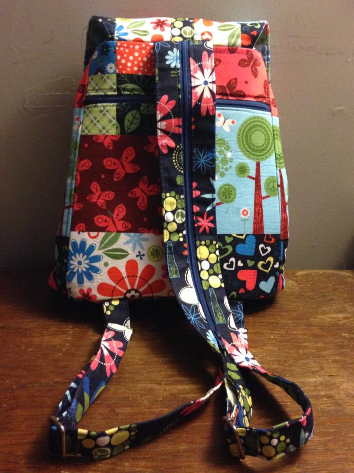 Lucy Backpack Sewing Pattern made by Heidi Boatman Meeks - patchwork fabrc