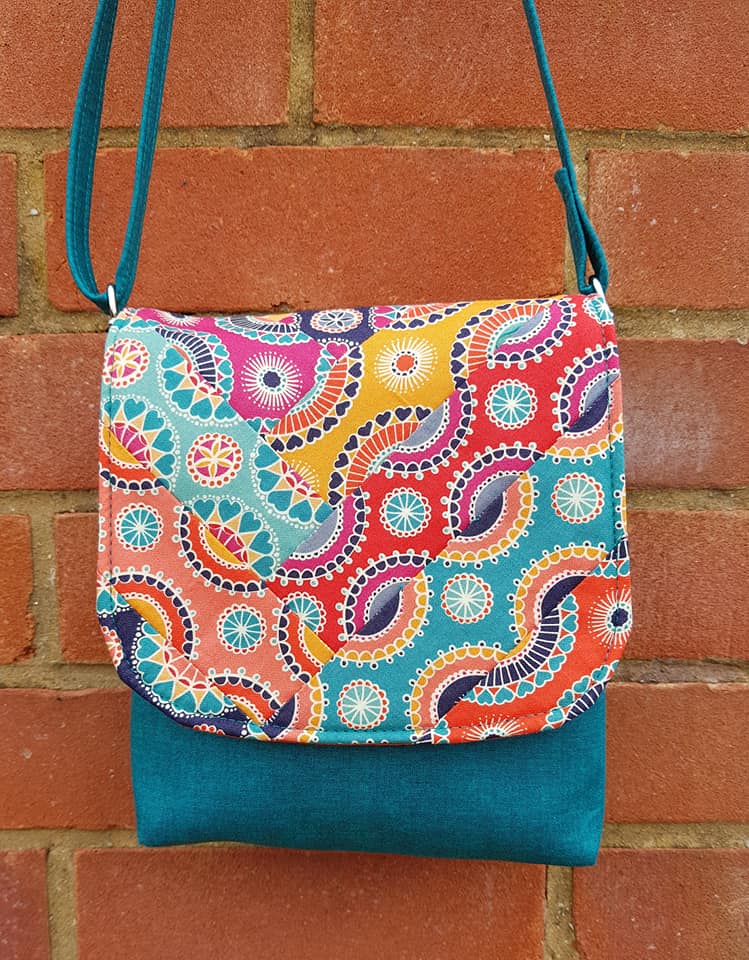 The Crossbody Bag PDF Sewing Pattern swirl fabric