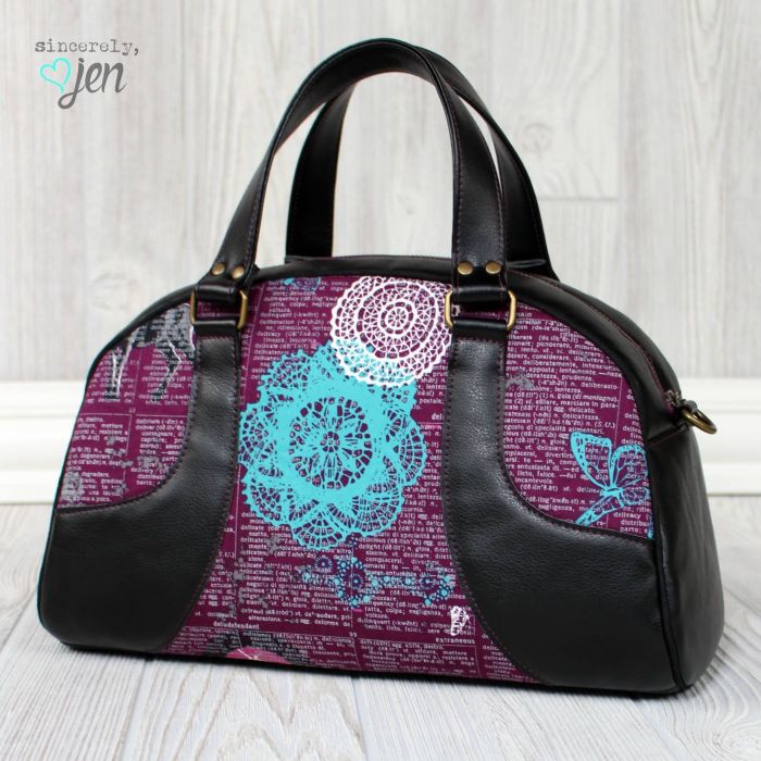 Maisie Bowler Handbag Sewing Pattern made by Jenny front view