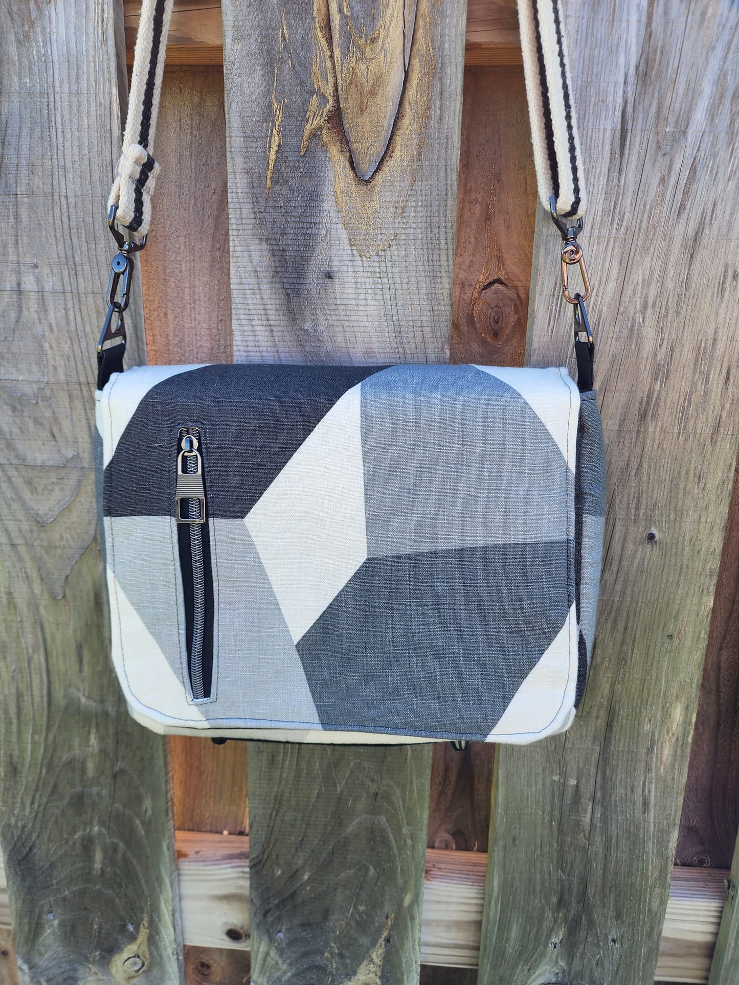 Morgan Messenger Bag PDF Sewing Pattern geometric fabric
