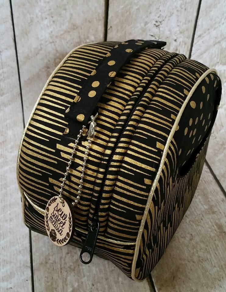 Olive Vanity Bag Sewing Pattern made by Melissa Magruder top view