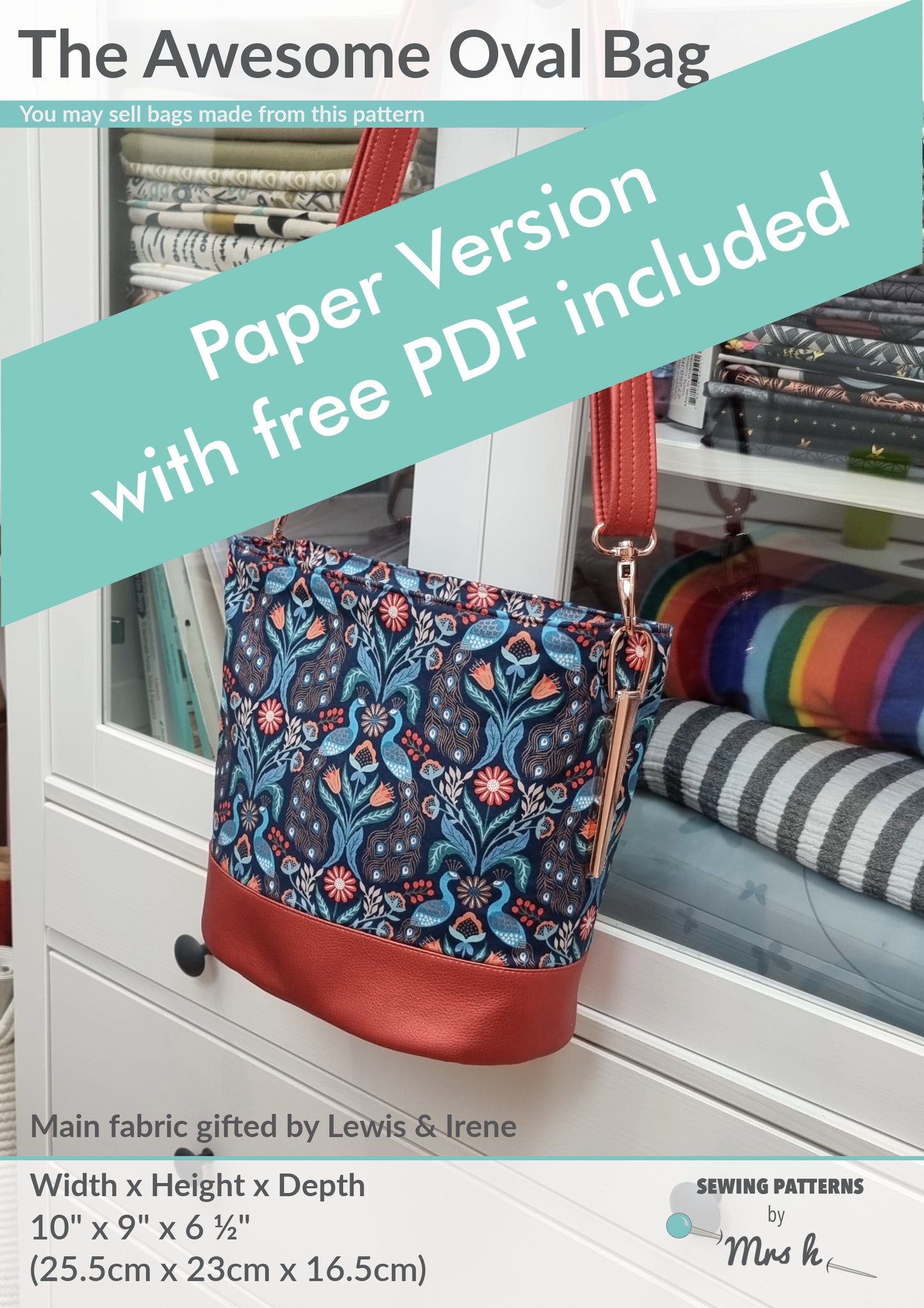 Awesome Oval Bag Paper Sewing Pattern front cover
