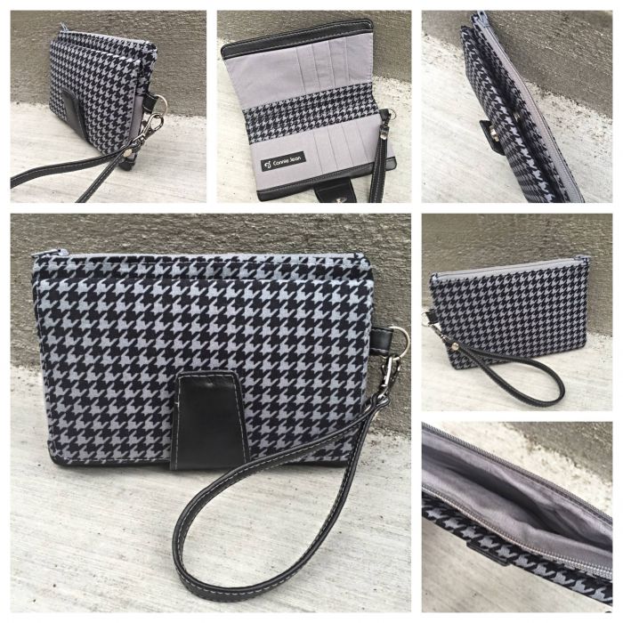 Pearl Wallet Clutch Sewing Pattern made by Connie Kach various views
