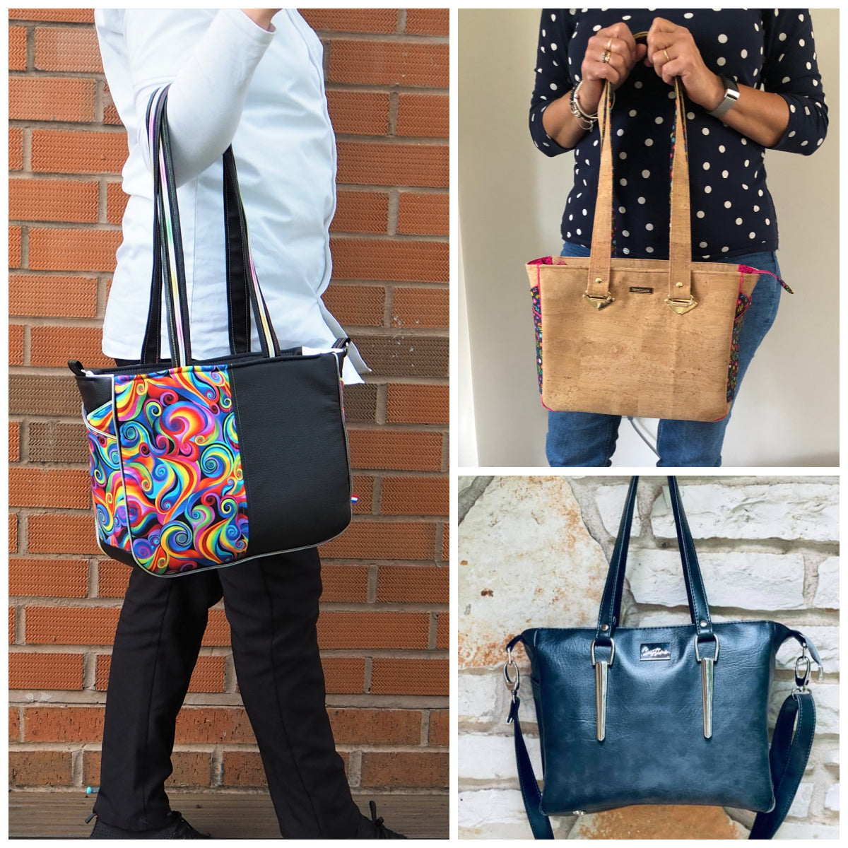 Piped Pocket Tote PDF Sewing Pattern  Strap Styles PPT