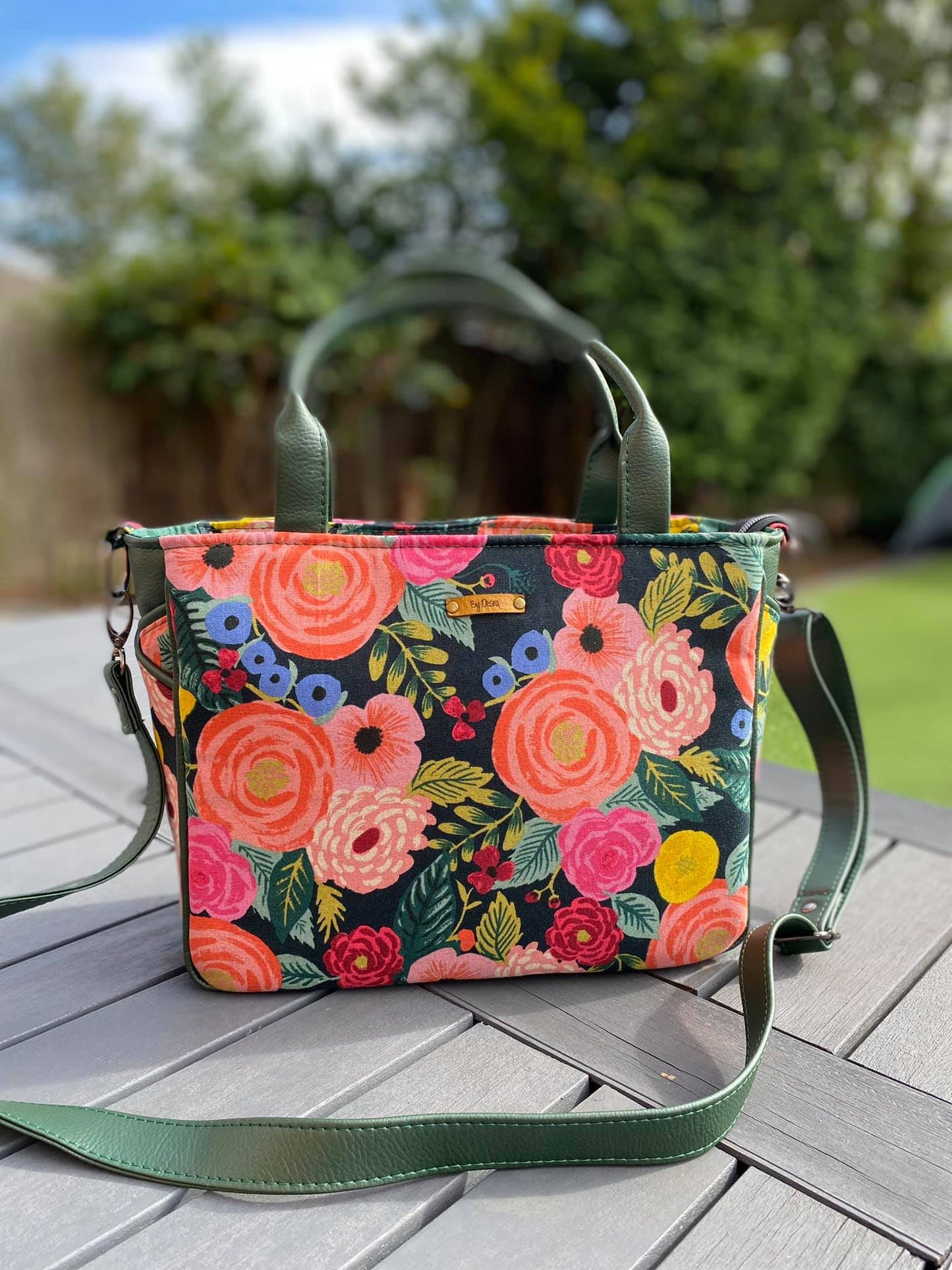 Piped Pocket Tote PDF Sewing Pattern  made by Desra Brown