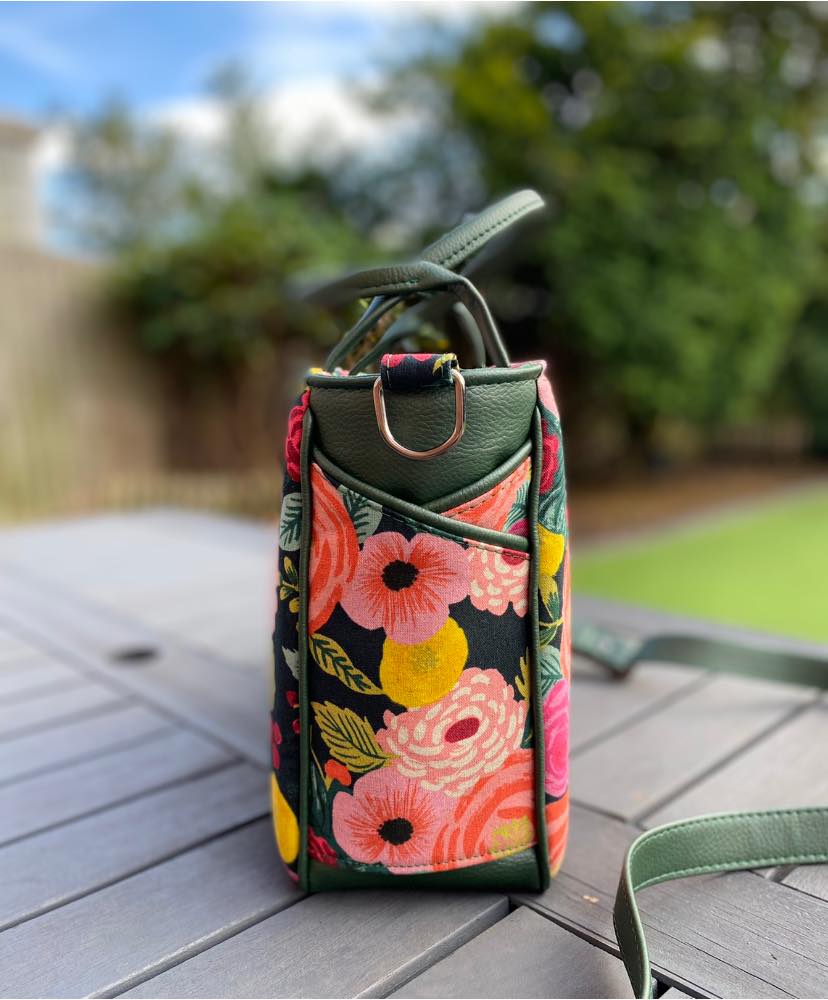 Piped Pocket Tote PDF Sewing Pattern  side view