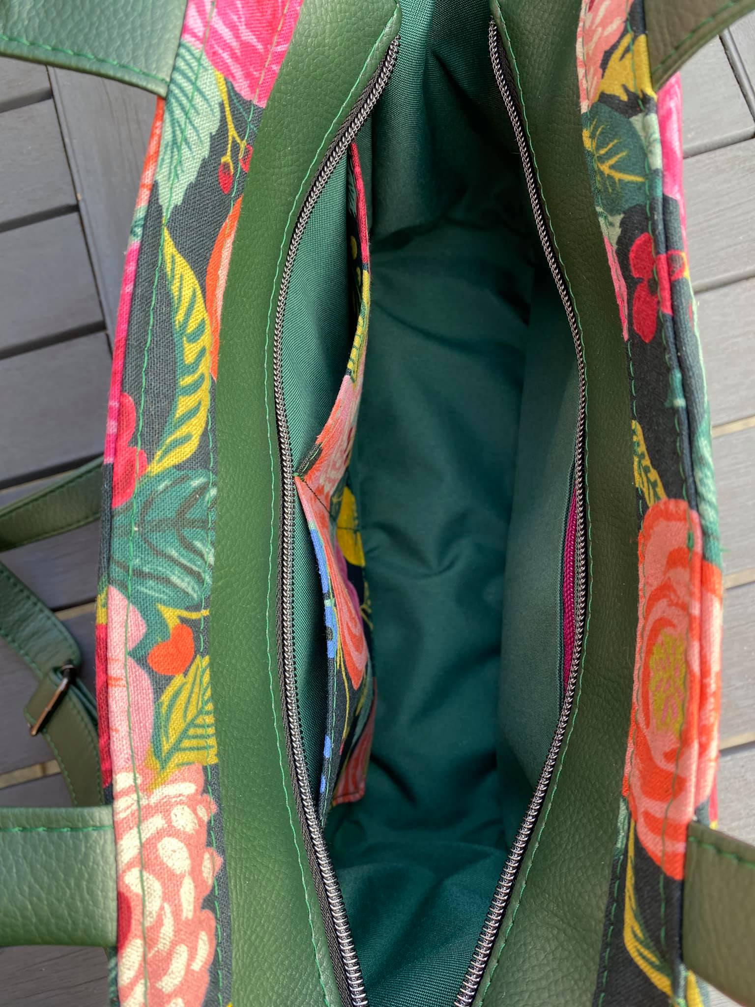 Piped Pocket Tote PDF Sewing Pattern  top view