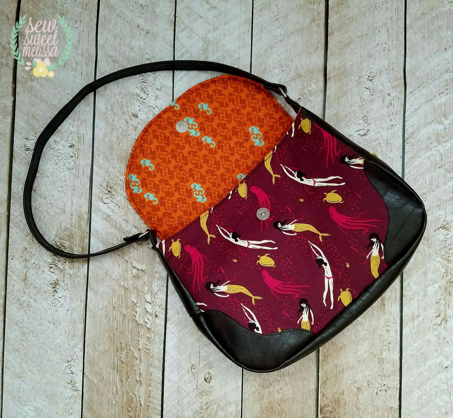 Sadie Expandable Bag Sewing Pattern made by Melissa Magruder open view