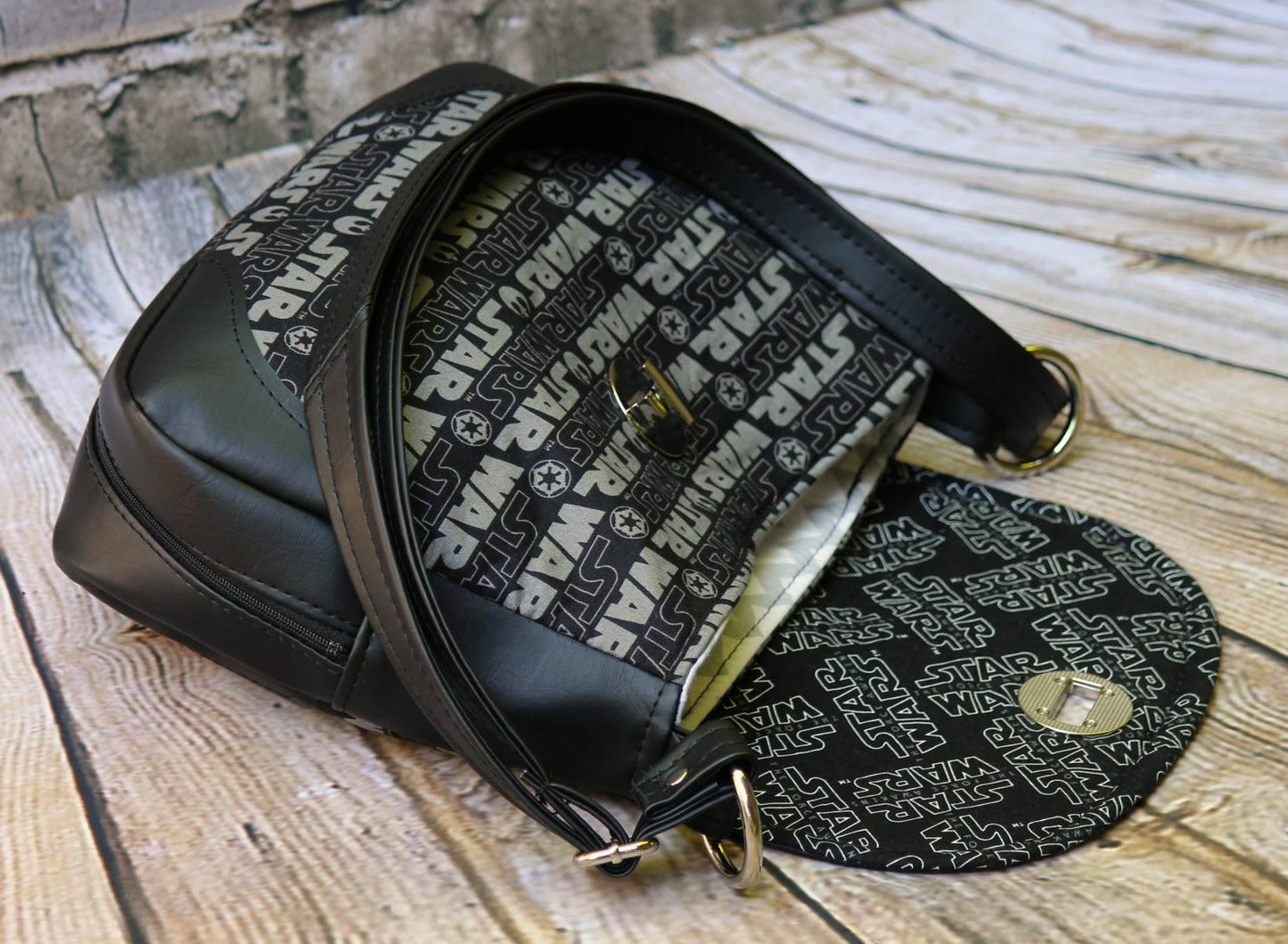 Sadie Expandable Bag Sewing Pattern made by Michelle Wilkinson Tripp - Star Wars fabric