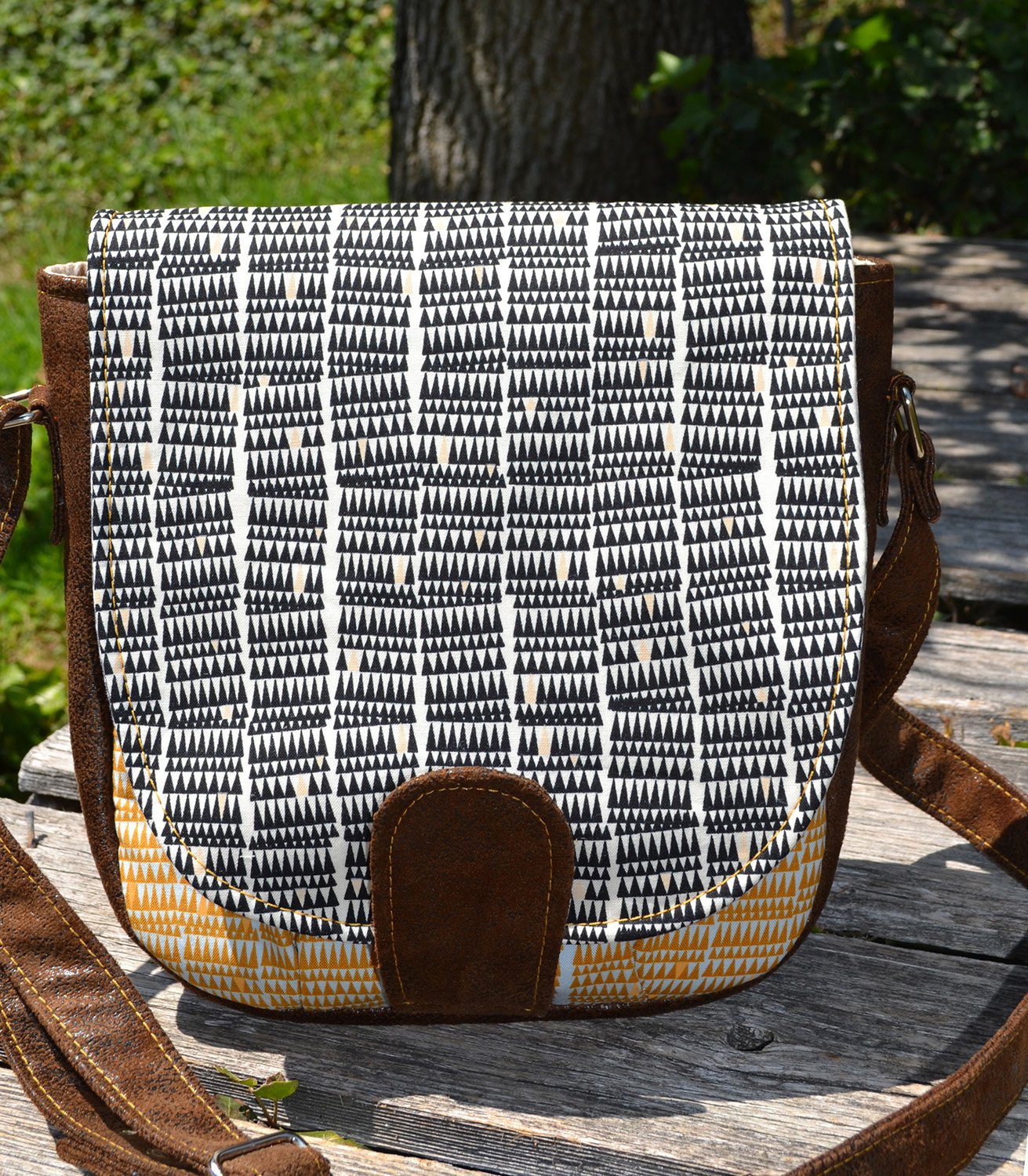 Sandra Saddle Bag Sewing Pattern made by Crystal Chadwick