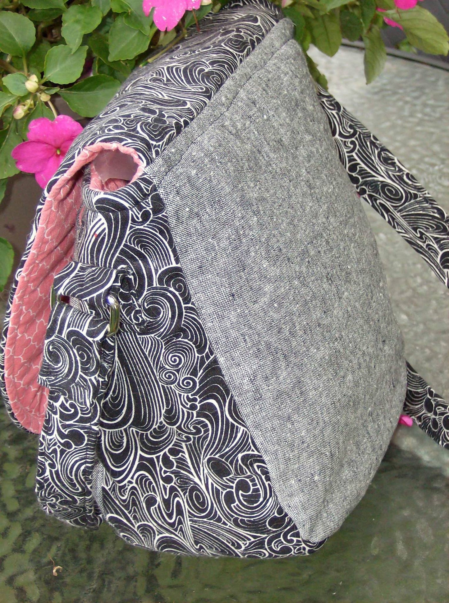 Sandra Saddle Bag Sewing Pattern made by Jeanie Finnegan side view