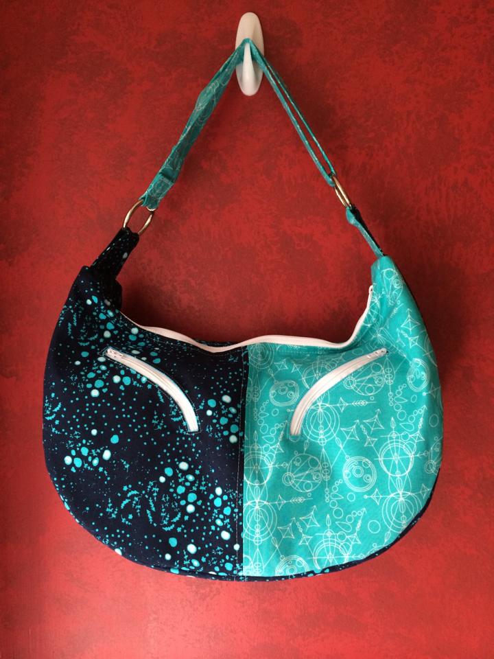 Sheena Hobo Bag Sewing Pattern made by Courtney Bush contrast fabric