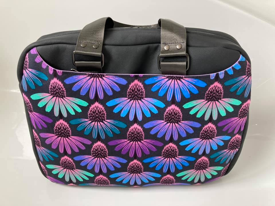 Side Hustle PDF Sewing Pattern colourful daisy fabric