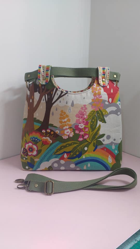 The Loopy Lou Bag PDF Sewing Pattern with contrast shoulder strap