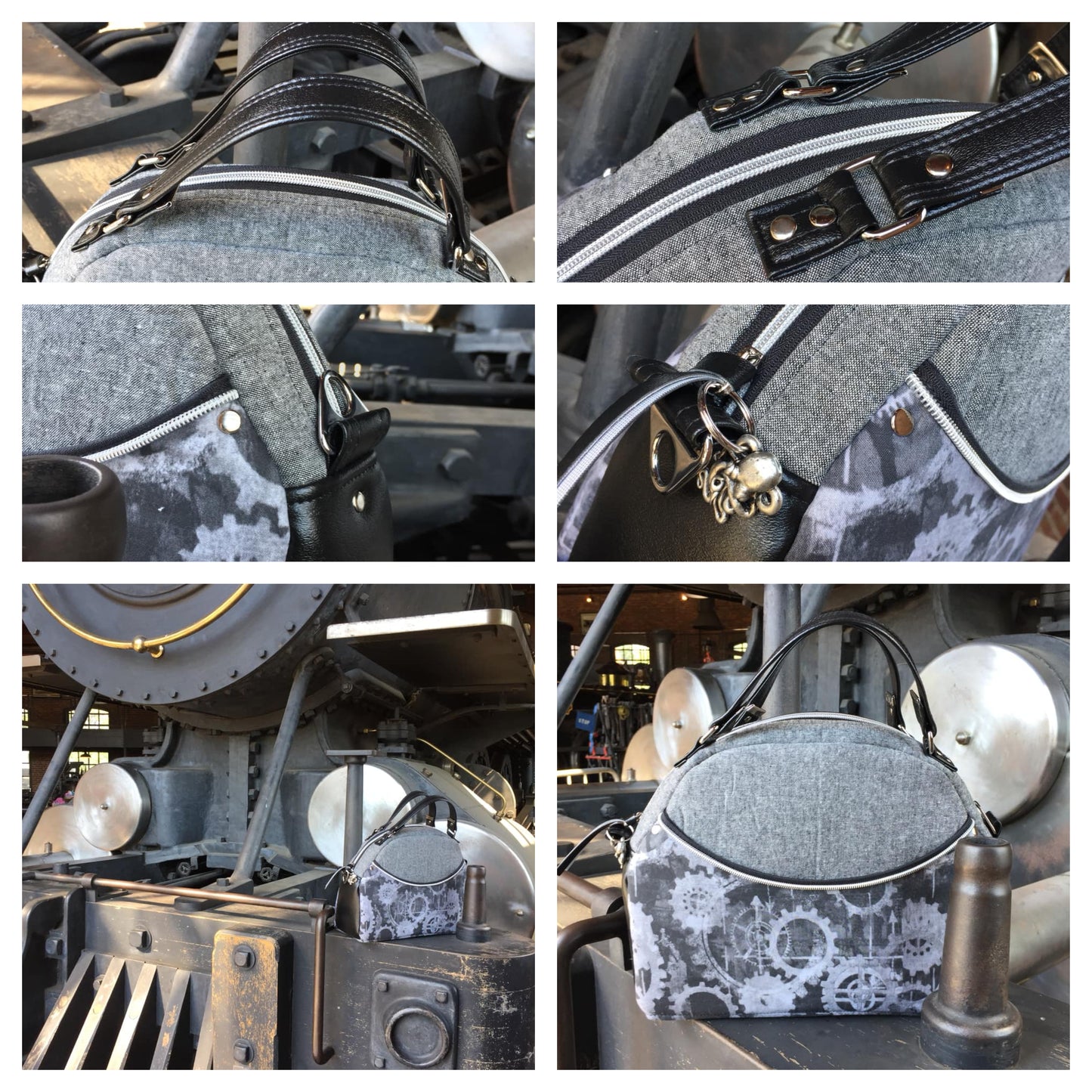 The Bowler Bag PDF Sewing Pattern grey fabric made by Gee