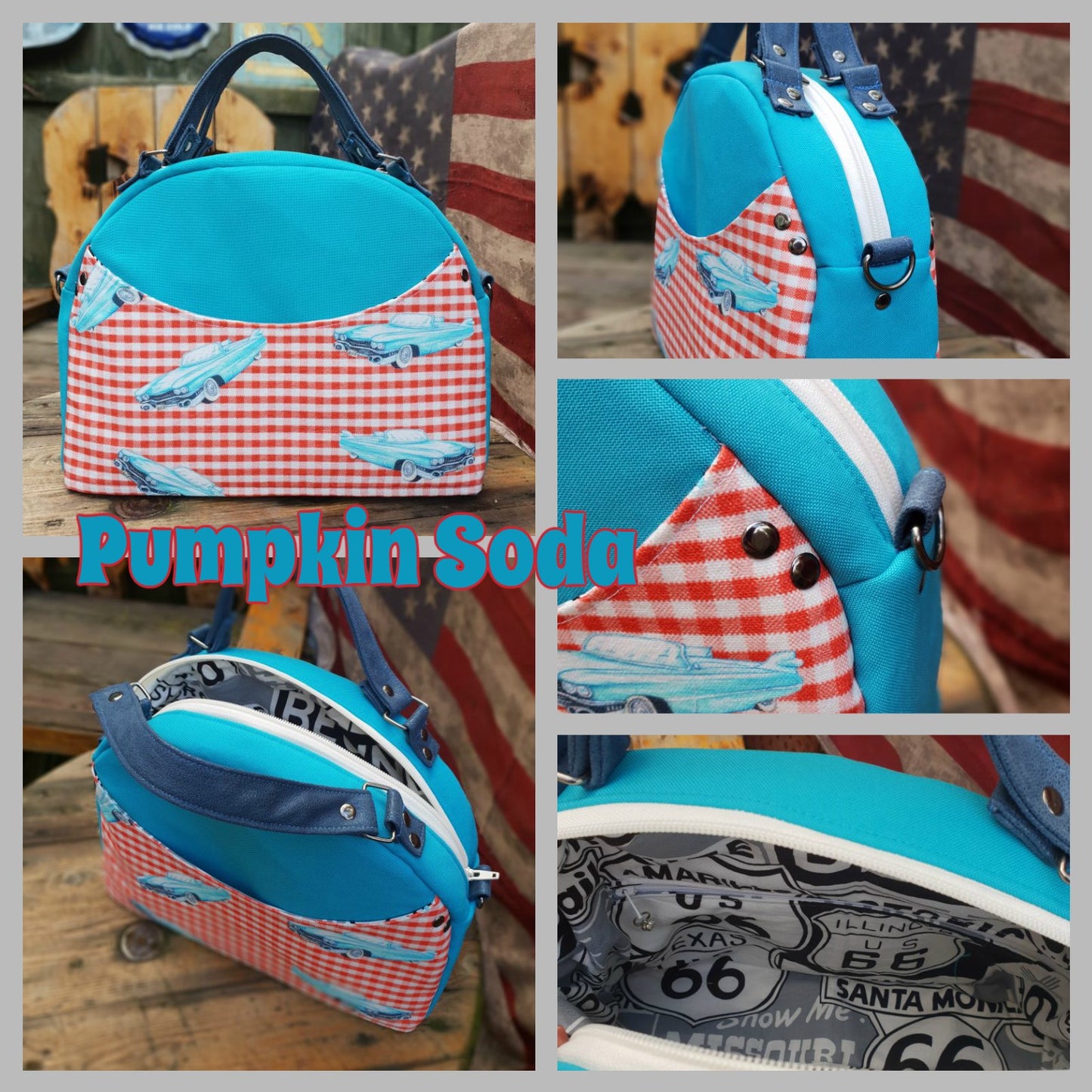 The Bowler Bag PDF Sewing Pattern 50's retro fabric