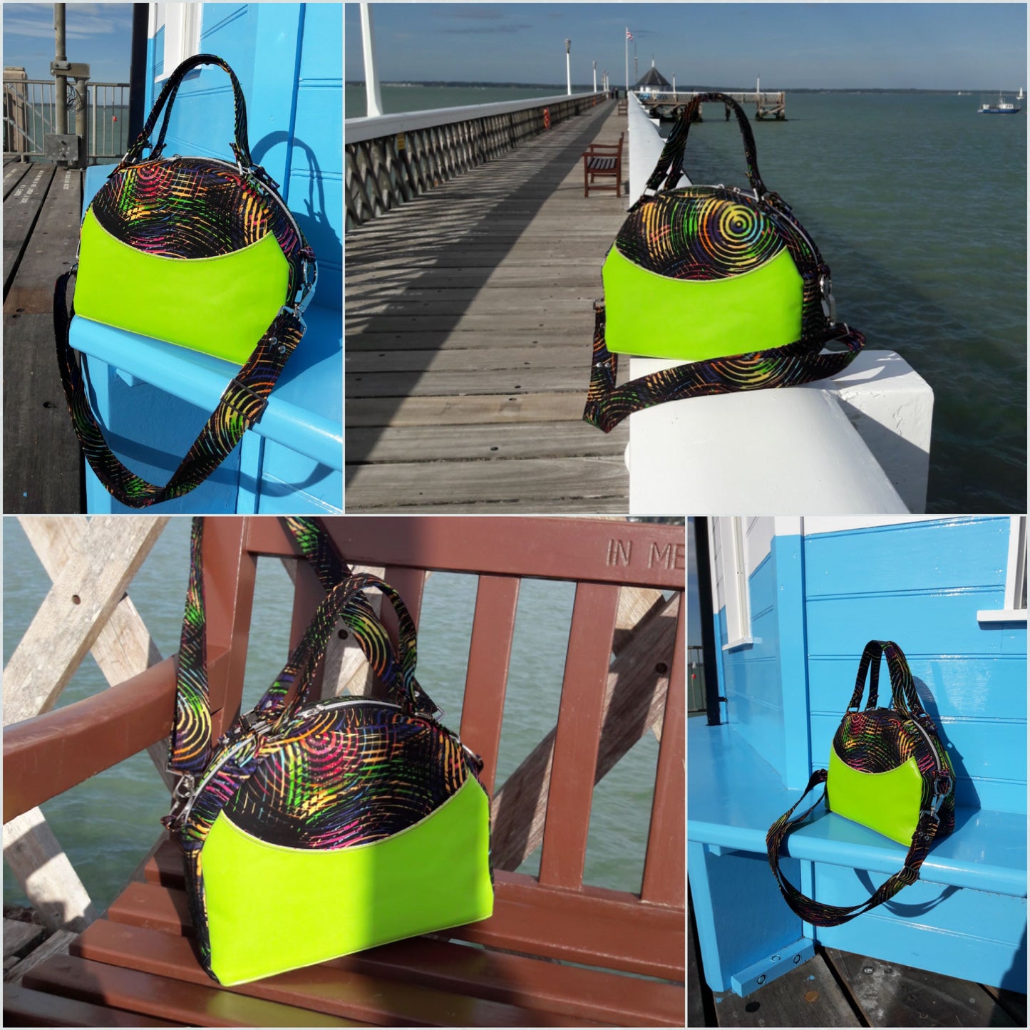 The Bowler Bag PDF Sewing Pattern neon fabric made by Lynn