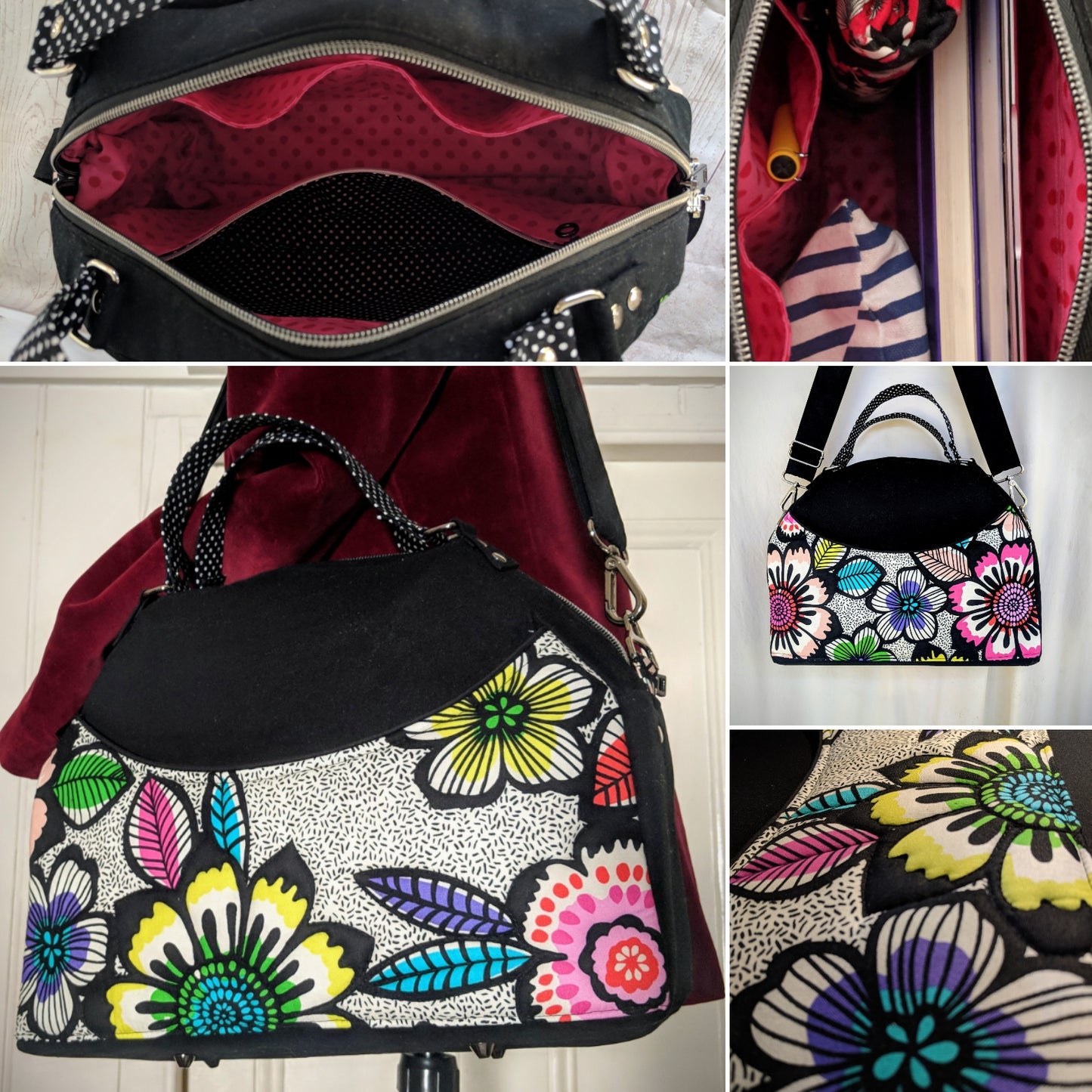 The Bowler Bag PDF Sewing Pattern different view points made by MIchelle