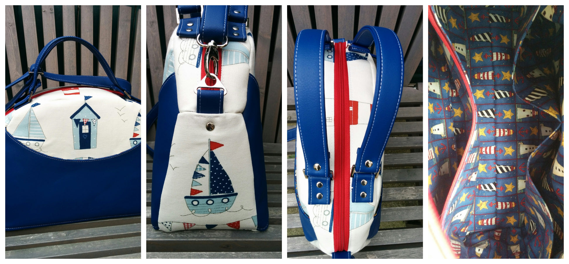 The Bowler Bag PDF Sewing Pattern nautical fabric