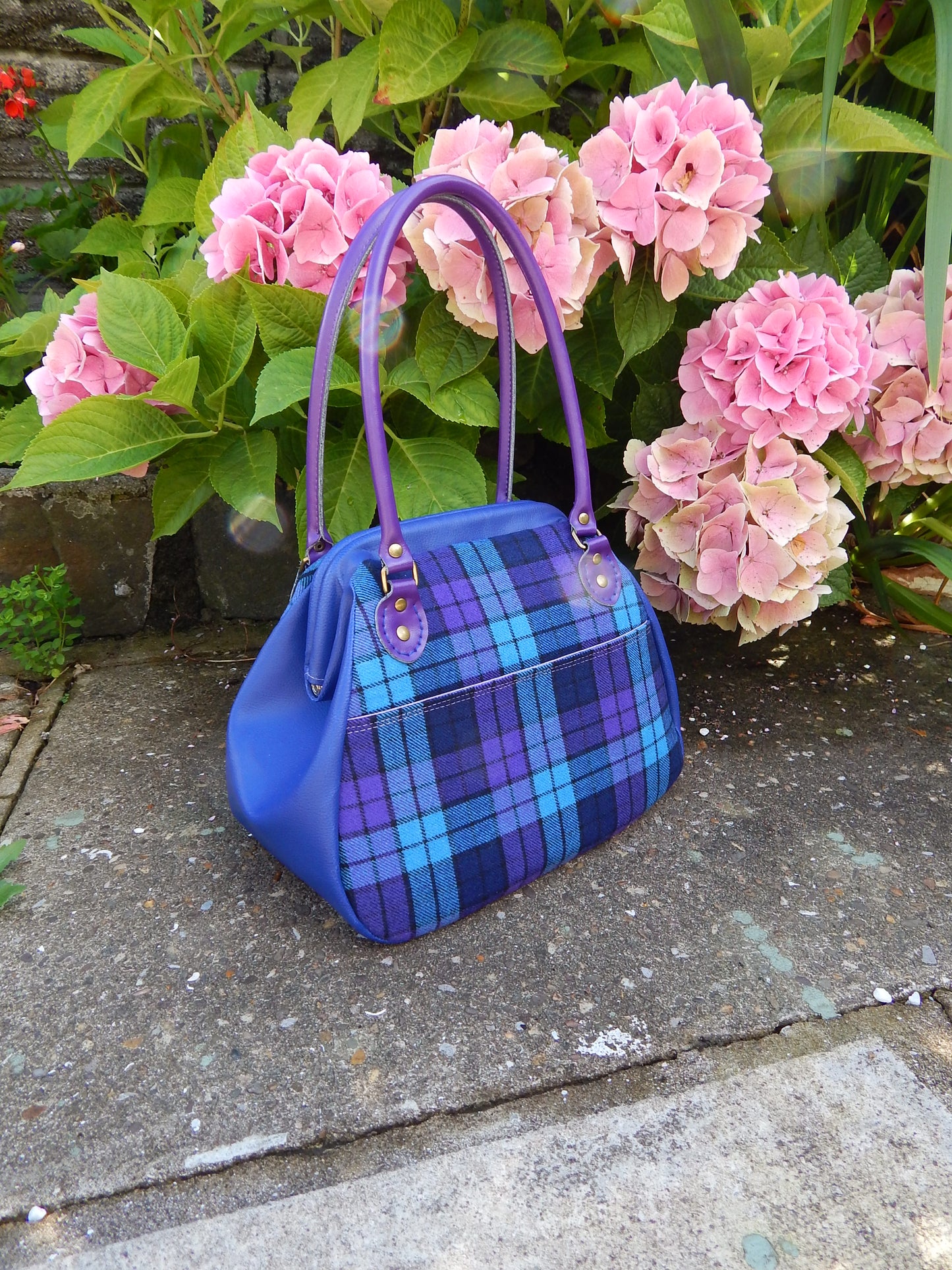 The Companion Carpet Bag by Mrs H purple fabric