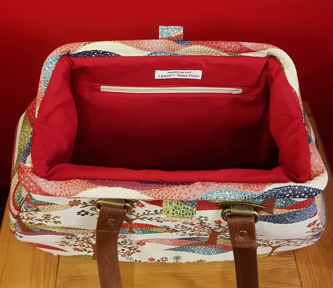 The Companion Carpet Bag sewing pattern by Mrs H made by Lynnes selection top view