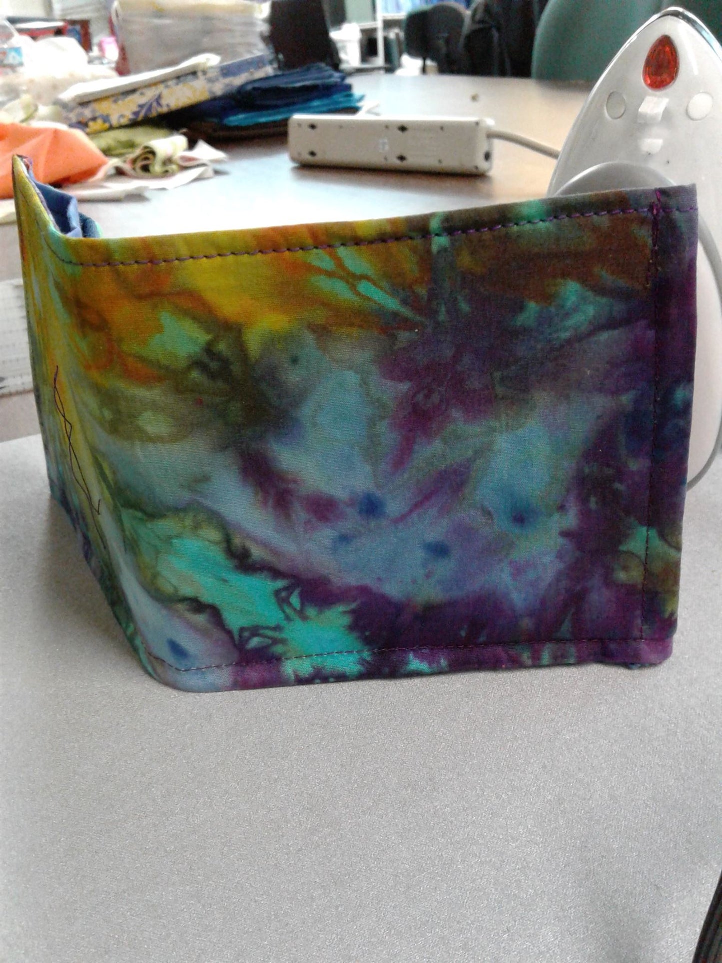 The gentlemans wallet sewing pattern, tie dye exterior view