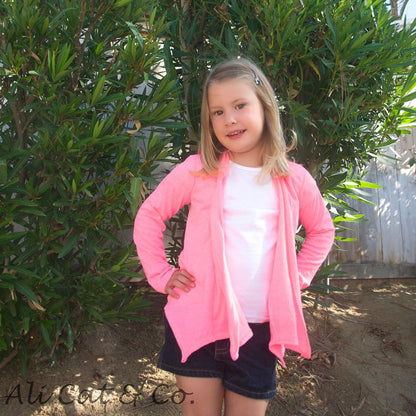 Scarf Neck Cardigan (Girls & Women Combo)