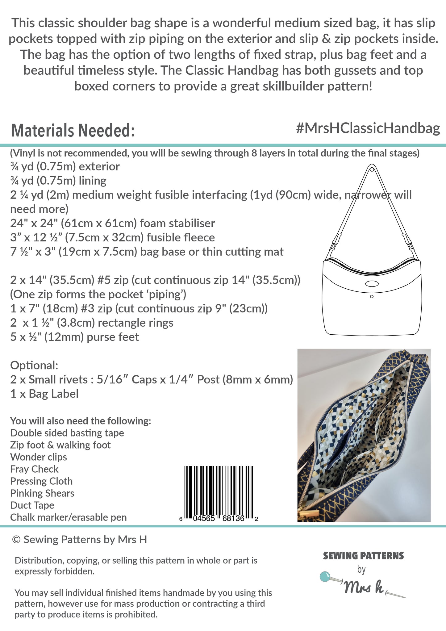 Classic Handbag PDF Pattern