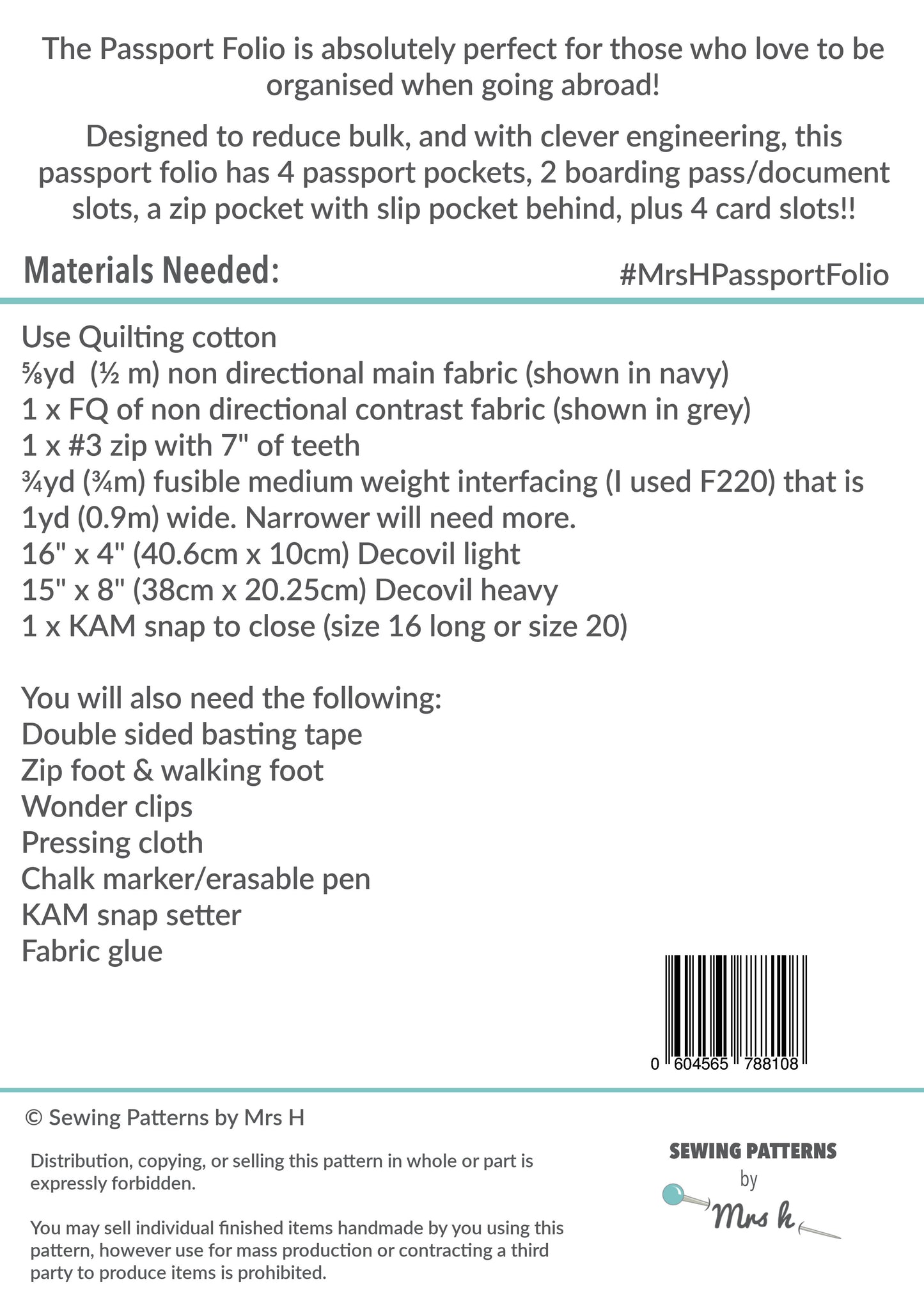 Passport Folio PDF Pattern