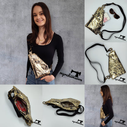 Adventurer Sling Bag Paper Sewing Pattern made by MIchelle GRahma collage of pictures