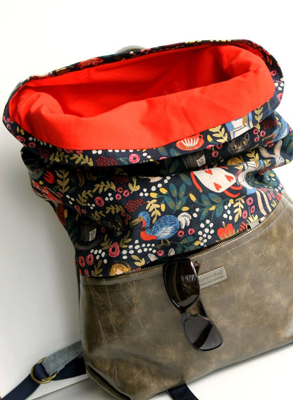  Atlas Rucksack sewing pattern made By Michelle Wilkinson Tripp open flap