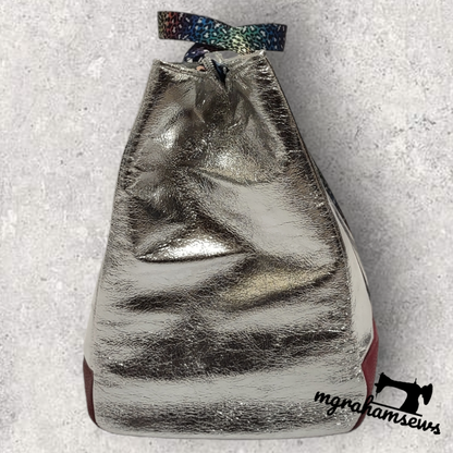 Big Big Bag PDF Sewing Pattern made by Michelle Graham side view silver fabric